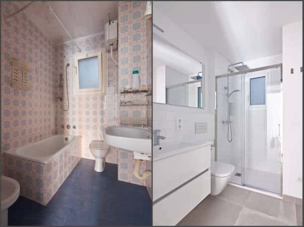 Bathroom renovation before and after Montreal